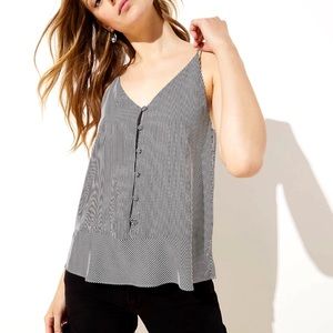 LOFT | Black & White Striped Peplum Cami | Small